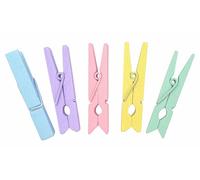 50 Mini pinces à linge pastel en bois décoration DIY Marque C TOP MULTICOLORE