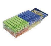 Pinces à linge en plastique - LAGUELLE - 24 pièces - Ergonomiques - Anti-UV - Bleu