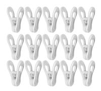 Pinces À Linge RéSistantes Vent 25 PièCes en Plastique Blanc pour SéChage De VêTements Multi Usages Et Faciles À Ranger