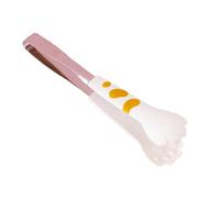 Pinces à pattes de chat, mini pinces en silicone Kawaii, pince de cuisine en acier inoxydable, accessoires de cuisine mignons pour la cuisson des toasts, des bagels et du barbecue (S)