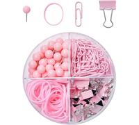 Pinces à Reliure de Bureau Rose Métal Plastique Multifonctions | Fixation du Papier, Réutilisables et Résistantes, pour École et Maison, Rangement Bureau Pastel