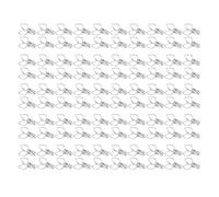 Pinces à reliure pêche dessin animé mignon forte Force de serrage pinces à papier creuses en métal robuste pour bureau école maison 100 pièces (Argent)