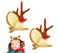 Pinces à rennes, pinces à cheveux de Noël - 2x jolies barrettes à cheveux en bois de Noël | Accessoires pour de vacances, cadeaux de mascarade de pour femmes