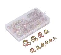 Pinces à Ressort, 100pcs Type de Bande de Printemps Clip Galvanisé Pinces de Tuyau de Ressort 6-17 Mm Cerceau de Tuyau de Tuyau Accessoire de Carburant Pinces de Conduite de Carburant pour la