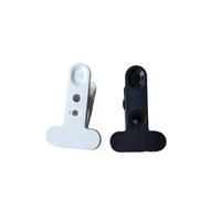 Pinces à ressort fixes en plastique, grandes pinces noires et blanches plus robustes for lampes de chambre, accessoires d'éclairage(2 pcs black)