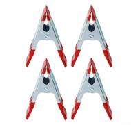 Pinces à Ressort Métal 100mm 4-Pack pour Bois | Acier inoxydable, pour aluminium, caoutchouc anti-rayures, pour idéal pour bois, métal, plastique