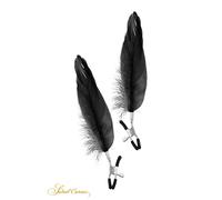 Pinces à seins plume noire - Sweet Caress