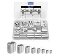 Pinces à sertir en aluminium à double trou, pinces de serrage pour sertir les câbles en acier, corde de bâche (1,5 à 8 mm, 8 tailles)