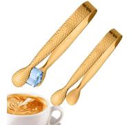 Pinces à sucre, pinces à glace 2 pièces en acier inoxydable petit coin de | Pinces de service ménagères pour barman à domicile/de thé/amateur de café/boulanger/restaurant/bar Or Motif de marteau