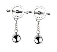 Pinces À Tétons En Acier Inoxydable Avec Boules De Poids Ensemble Sexy Extenseur Clitoris Lèvres Pince Seins SM Stimulateur Jouet Sexuel Érotique Pour Femmes(F)