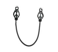 Pinces à Tétons noir avec Chaine Métal noir