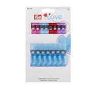 Prym Love Fabric Clips 2.6 + 5.5 cm, Light Blue/Red/Purple/Pink, 18.4 x 10.8 x 1.5 cm