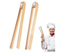 Pinces à Toast en Bambou - Lot de 2 Pinces Magnétiques en Bois, Accessoire de Cuisine Écologique, Gain de Place pour Maison et Petit Déjeuner, 22cm