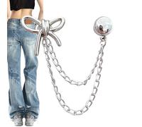 Pinces À Vêtements Magnétiques Attaches À Boutons En Métal Avec Chaîne | Accessoire De Pince À Linge Décoratif, Fixation Sécurisée Élégante Pour Pantalon, Hijab, Manche De Chapeau, Déplacements Quotid