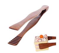 Pinces Alimentaires en Bois, Pince de Cuisson en Bois, Pince Grille Pain, Pince à Pain Grillé, Buffet Pinces, pour Cuisine Camping Grill Buffet Restaurant Pâtisserie Salade Dessert (Marron)