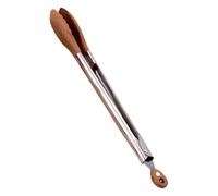 Pinces Alimentaires et Bois de Noyer en Acier Inoxydable, Service Buffet | Embouts en Bois, Mécanisme de Verrouillage, Rangement Suspendu, pour Salades, Steaks, Grillades, Repas Intérieurs