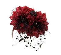Pinces Cheveux Crochet pour Femmes Tresse à Pompons Florale Perles en