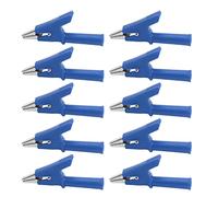 Pinces, Clip de test avec mâchoire de 10mm, 10A, jeu de 10 pièces - Accessoire pour testeurs électriques et batteries (Bleue)