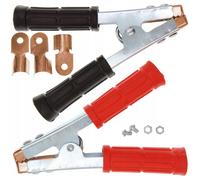 Pinces Crocodile Isolées 600A - Set 2 Pièces | Longueur 153 mm | Mâchoires 32 mm | Pour Batterie Auto/Camion