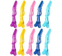 Pinces crocodile TRIXES pour sectionner et coiffer les cheveux X 10 - Lot multicolore, finition brillante, pinces à cheveux pour coupe en salon et à domicile pour coiffeurs, santé et beauté