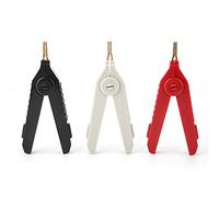 Pinces Crocodiles, 3Pcs P2004 Pince Crocodile en Cuivre Poignee en Plastique pour Sonde de Test Pince Crocodile Plaqué or Cuivre LCR Clip de Test Kelvin 20A