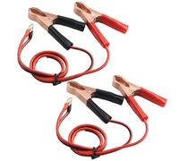 Pinces crocodiles avec fils, 2 pinces crocodiles électriques, 50 A isolées avec des fils, câbles de démarrage noirs et rouges pour la réparation automobile, chargement de batterie