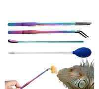 Pinces D’Alimentation Reptiles - Set 4 Pièces | Kit Professionnel De Pinces pour Terrarium Et Aquarium | Outils Ergonomiques, Amphibiens, Insectes Poissons avec Précision Sécurité