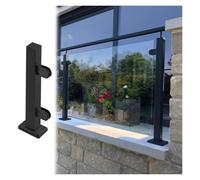 Pinces de balustrade en verre noir - Poteau de garde-corps robuste pour usage commercial - Poteaux de soutien durables pour couloir et terrasse