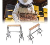 Pinces de cadre d'apiculture en acier inoxydable avec poignée en bois lisse pour une manipulation sûre du cadre de ruche Équipement d'apiculture en acier inoxydable