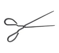 Pinces de Cheminée Robustes en Métal Noir, Style Vintage | Prise Sûre, Surface Antidérapante Texturée, Usage Polyvalent pour Bûches et Briquettes, Barbecue Extérieur