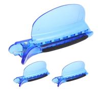 Pinces de Coiffure pour Sectionner, Plastique, 3 Pièces, Bleu | Contrôle Précis des Séparations, Antidérapantes et Isolantes Thermiques, Confortables pour Salons et Mèches