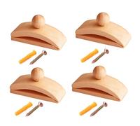 Pinces de courtepointe, 4 PCS Cichers de courtepointe, clips muraux pour suspendre, supports de courtepointe, clips muraux en bois grand, bois, support mural ,avec auto-adhésif et vis (blanc ivoire)