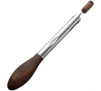 Pinces de Cuisine 2 Acier Inoxydable et pour bois de Noyer pour BBQ Steak pour salade - Design Dentelé Serrure en pour bois 30cm et 39cm(Dark)