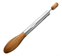 Pinces de Cuisine 2 Acier Inoxydable et pour bois de Noyer pour BBQ Steak pour salade - Design Dentelé Serrure en pour bois 30cm et 39cm(light)