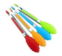Pinces de cuisine 8 pouces avec embouts en silicone cuisson acier inoxydable Petites à service pour salade grillade friture et
