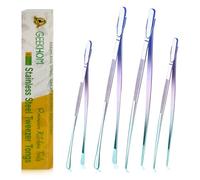 Pinces de Cuisine à Barbecue Inox (2x30cm + 2x25cm) : GEEKHOM Longues et Fines - Pour Cuisson, Grillade, Barbecue, Pâtisserie, Plancha - Ensemble Professionnel Anti-Brûlure pour Chef, Buffet et Maison