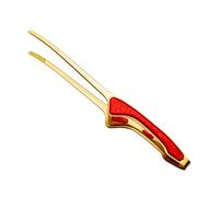 Pinces de cuisine de qualité, Red handle gold | Poignée antidérapante avec prise confortable pour cuisiner, griller et servir des aliments, Gadget de cuisine,