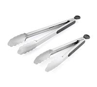 Pinces de cuisine en acier inoxydable de qualité supérieure, 22,9 cm et 30,5 cm pour barbecue, barbecue, cuisine verrouillable, pinces à nourriture avec bonne prise en main