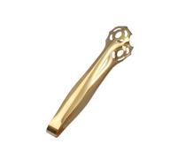 Pinces de Cuisine en Acier Inoxydable Lot de 5 pinces à glaçons en acier inoxydable for café, sucre, barbecue, viande, pain, aliments, bar, ustensiles cuisine(5PCS Gold)