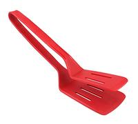Pinces de cuisine en silicone double ustensiles de cuisine ustensile de cuisine accessoire cuisine pince à spatule pour pelle à frire multi-usage acier inoxydable rouge PRETYZOOM