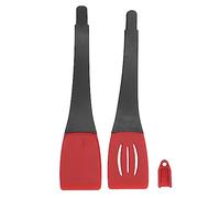 Pinces de Cuisine, Pince Multifonction en Silicone avec Pointe Résistante à la Chaleur, 34 cm - Conception Polyvalente, Revêtement Anti - Rayures, Idéale pour Maison et Restaura (Rouge Noir)