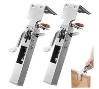 Pinces de façade de tiroir, 2 pièces, pinces d'installation réglables en acier inoxydable pour façade tiroir 21 à 50 mm largeur, pince fixation à angle droit avec poignée presse