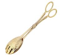 Pinces de pain à légumes Clips Cake Clamp Buffet Pinces Barbecue Tongs Cuisine Ustensile Zinc ALLIAGE ALLIE ARABIQUE Vintage Multi-Puise Tool pour la cuisson Gilling Serviing (Tête pointue en argent)