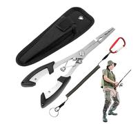 Pinces de Pêche - Antirouille et légères,Pinces à long bec avec coupe-ligne pour la pêche à la mouche | Pour bord de mer, lac, eau salée ou douce, débutant à pêcheur confirmé