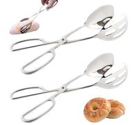 Pinces de Service 2pcs Salade en Acier Inoxydable Tongs Miroir Points 10 Pouces Ustensiles de Service lavables ergonomiques 10 Pouces pour Le Restaurant Buffet Party.