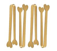 Pinces de service - buffet en métal | Pinces de service en acier inoxydable en forme de cœur, lot de 4 ustensiles de cuisine antiadhésifs pour cubes de sucre, mariage, fête de famille, 12 cm, fermetur