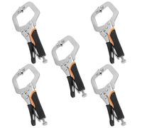 Pinces de soudage à pince C verrouillables - Ensemble de pinces de verrouillage à pince C de plusieurs tailles for la réparation du soudage du bois(5 Pack 6 Inch)