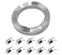 Pinces de tuyau de 3,5 m en acier inoxydable 304 - Réglable - Avec 12 pièces de fixation pour tuyau d'eau, réservoir, tuyau de gaz, refroidisseur, tuyau automobile