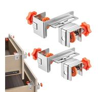 Pinces d'installation de tiroir - Pinces réglables pour panneaux - Gabarit de positionnement de charpentier - 2 outils de montage en acier inoxydable pour cuisine, atelier, armoire, menuiserie