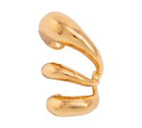 Pinces d'oreilles creuses en or ou blanc - Accessoires de mode sans trou nécessaire - Découpe artistique sans perçage - Boucles d'oreilles double ton au choix - Design en alliage léger, C, Comme